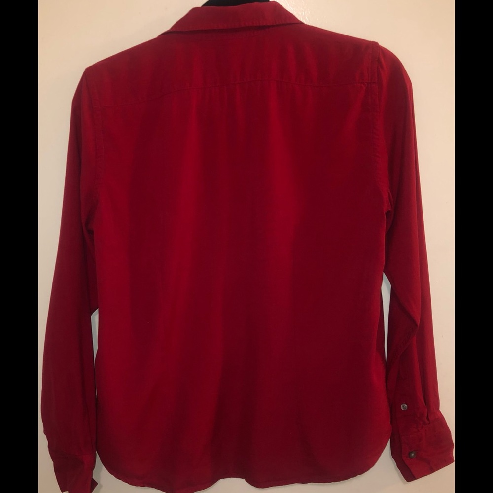 Red Silk Button-Up - image 8